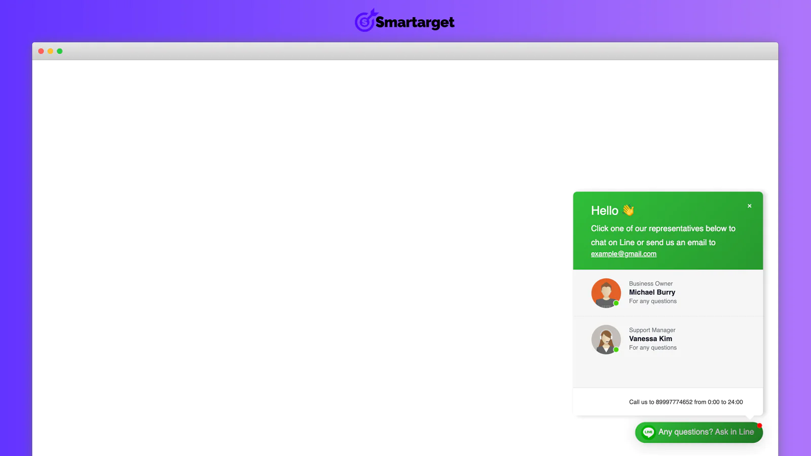 Line Chat - Contact Us for Html